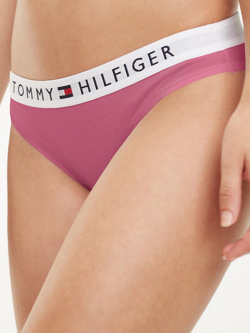 Női Tommy Hilfiger Organic Pamut Bikini Bikinis Rózsaszín | HU 546DFM